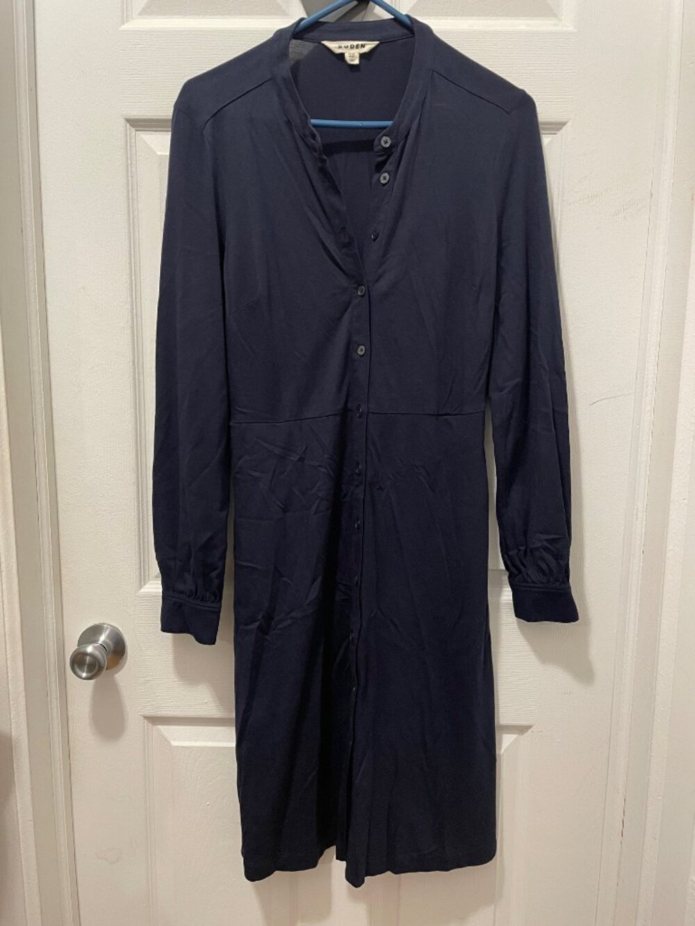 Boden Navy Blue Long Sleeve Shirtdress 8